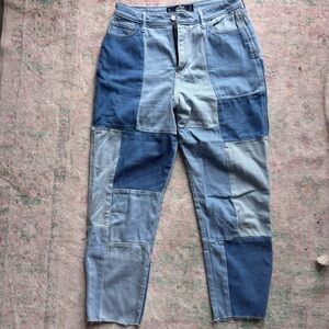 Hollister Light Blue Patchwork Denim Jeans